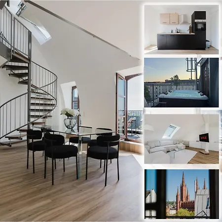 2 Bedroom Penthouse Loft - Whirlpool - Terrasse - Wifi - Zentral - Kueche - Kaffee - Parkhaus Апартаменты Висбаден